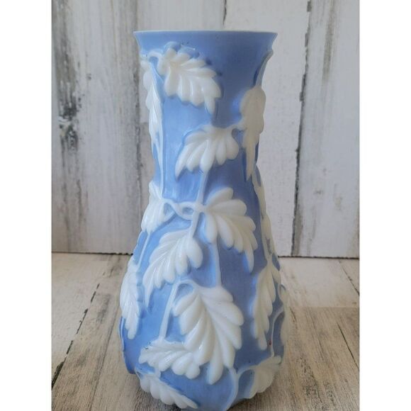Phoenix philodendron blue glass vase milk‎ leaf home decor - Picture 5 of 12